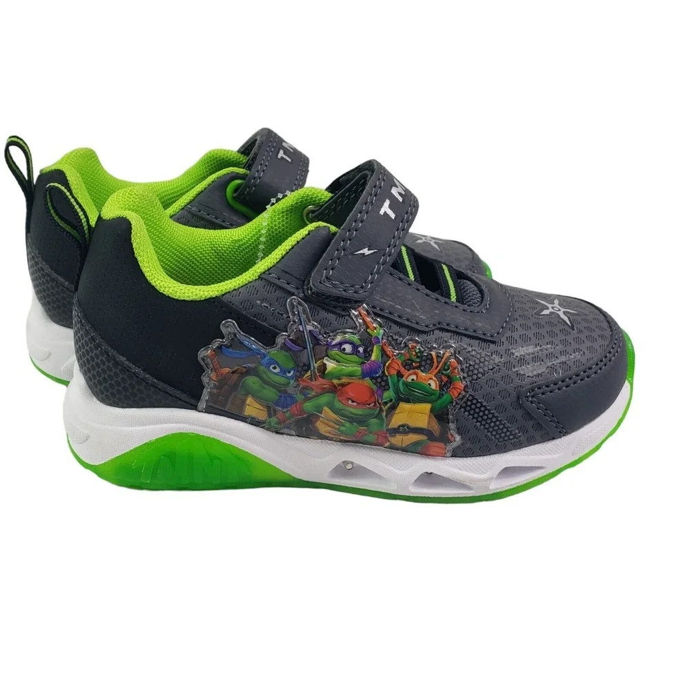 TMNT Teenage Mutant‎ Ninja Turtles Boys Sneakers Toddlers Size 8 Light-up Shoes